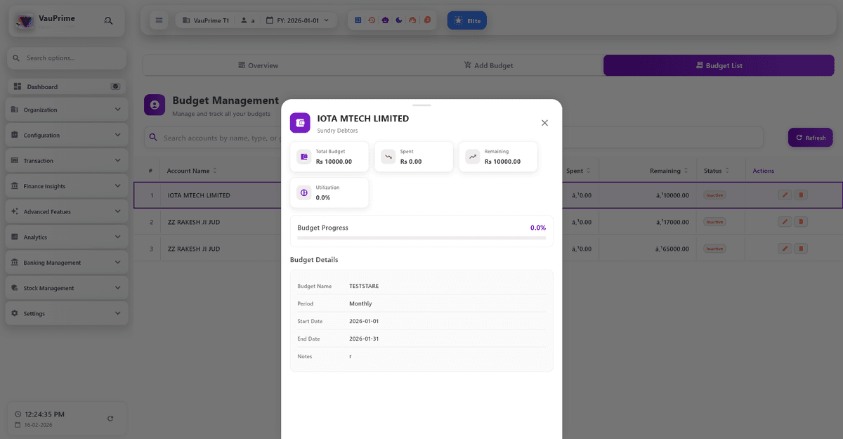Budget Management